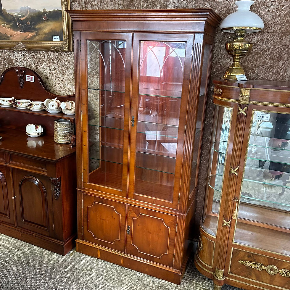 Thumbnail: Handsome mahogany display cabinet with double glazed doors