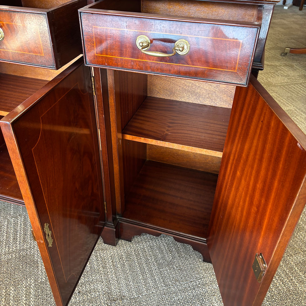 Thumbnail: Fabulous mahogany flamed four drawer / door sideboard with top lip