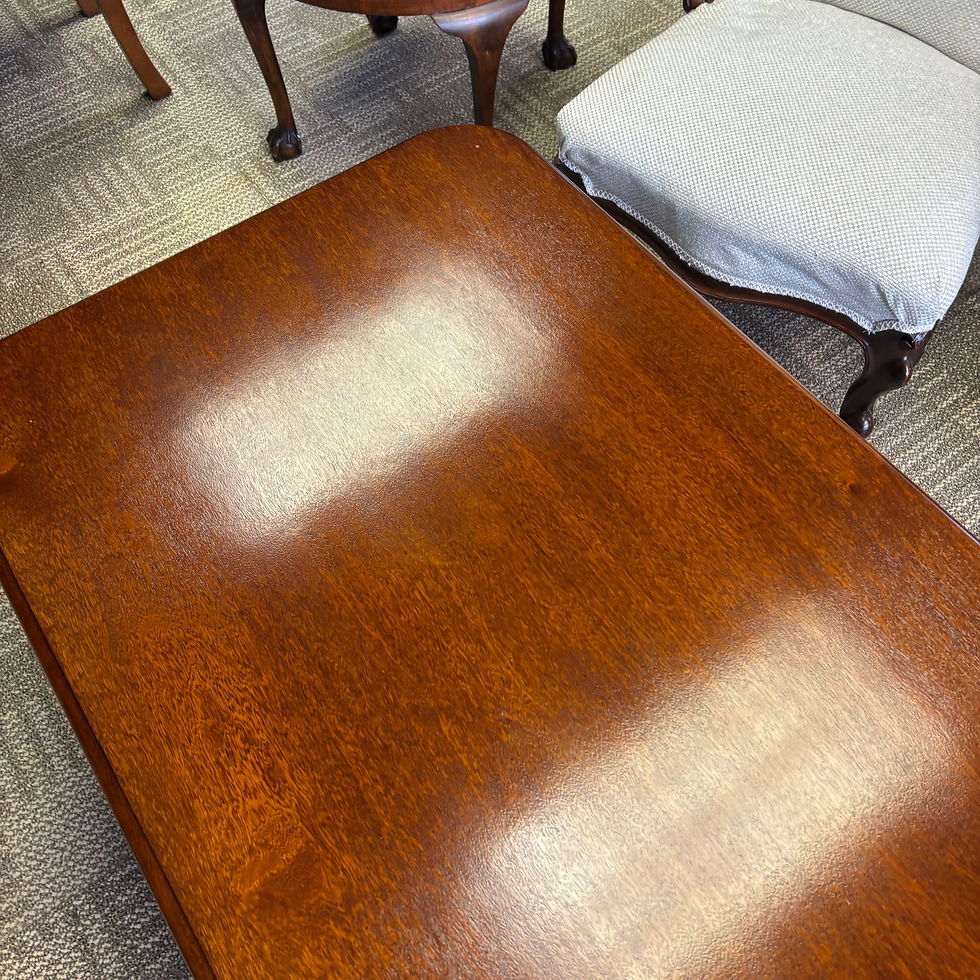Thumbnail: Beautiful solid mahogany turned legged coffee table