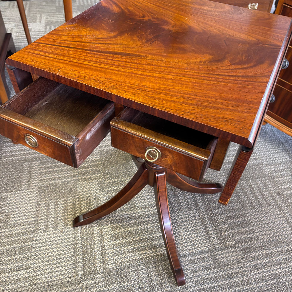 Thumbnail: Beautiful mahogany drop leaf side occasional table