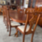 Thumbnail: Beautiful mahogany flamed regency extendable dining table & 10 chairs