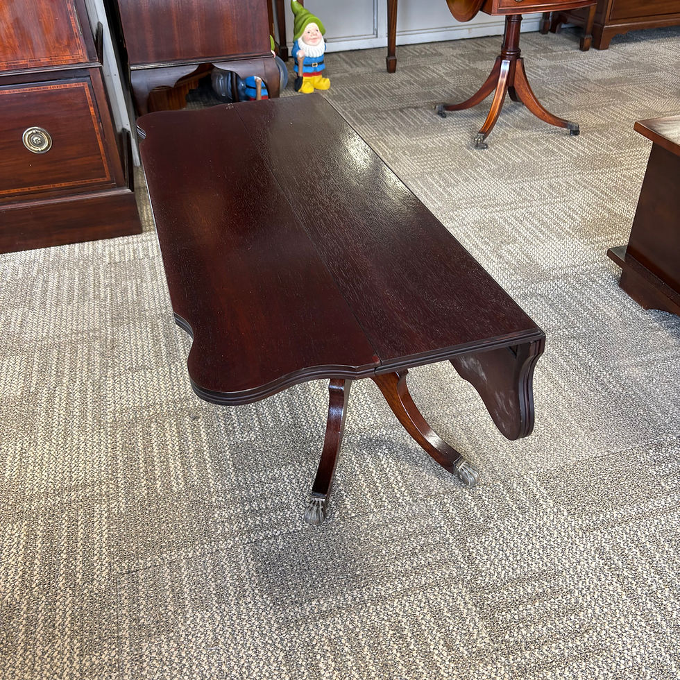 Thumbnail: Beautiful mahogany drop leaf sofa side table