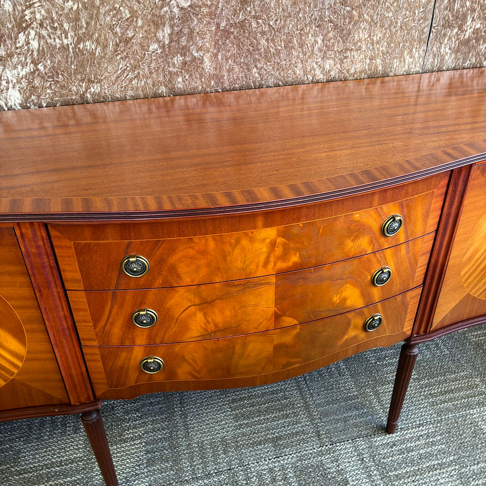 Thumbnail: Mahogany flamed bow fronted sideboard