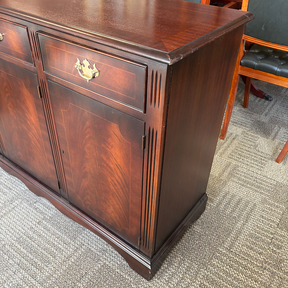 Thumbnail: Mahogany three drawer sideboard
