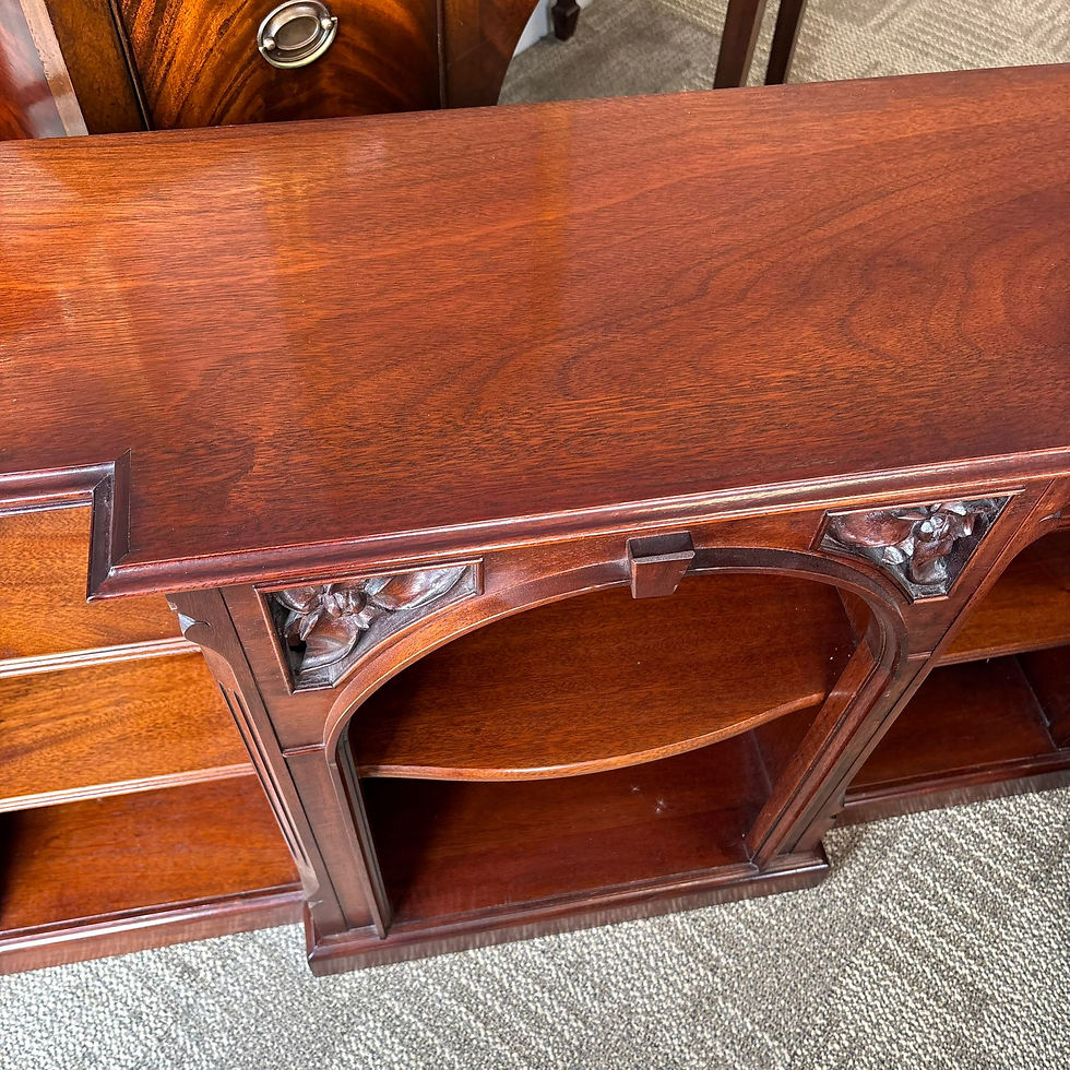 Thumbnail: Tripod break fronted open bookcase