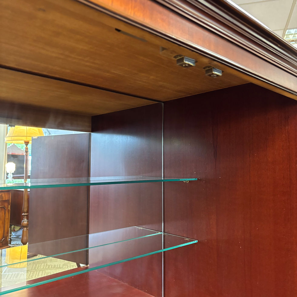 Thumbnail: Fabulous mahogany flamed double door drinks cabinet & light