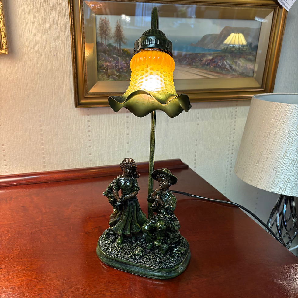 Beautiful Widdop Bingham & Co Art Deco style lamp with glass shade.
