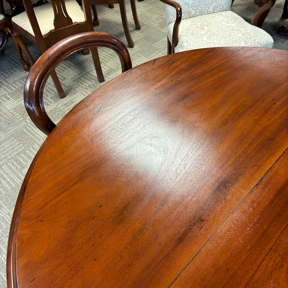 Thumbnail: Victorian-style extending dining table with 6 balloon back chairs