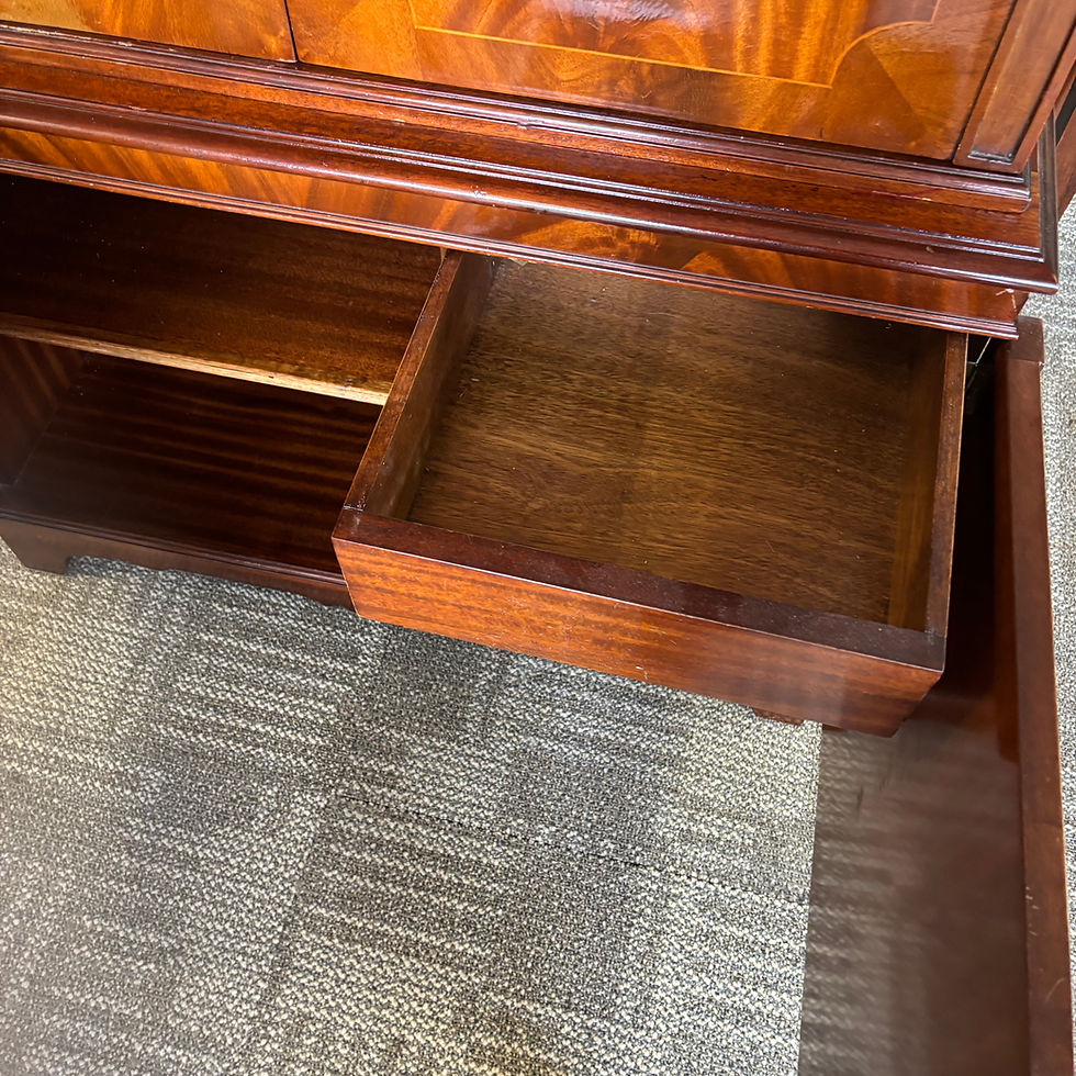 Thumbnail: 19th century mahogany flamed drinks cabinet with light