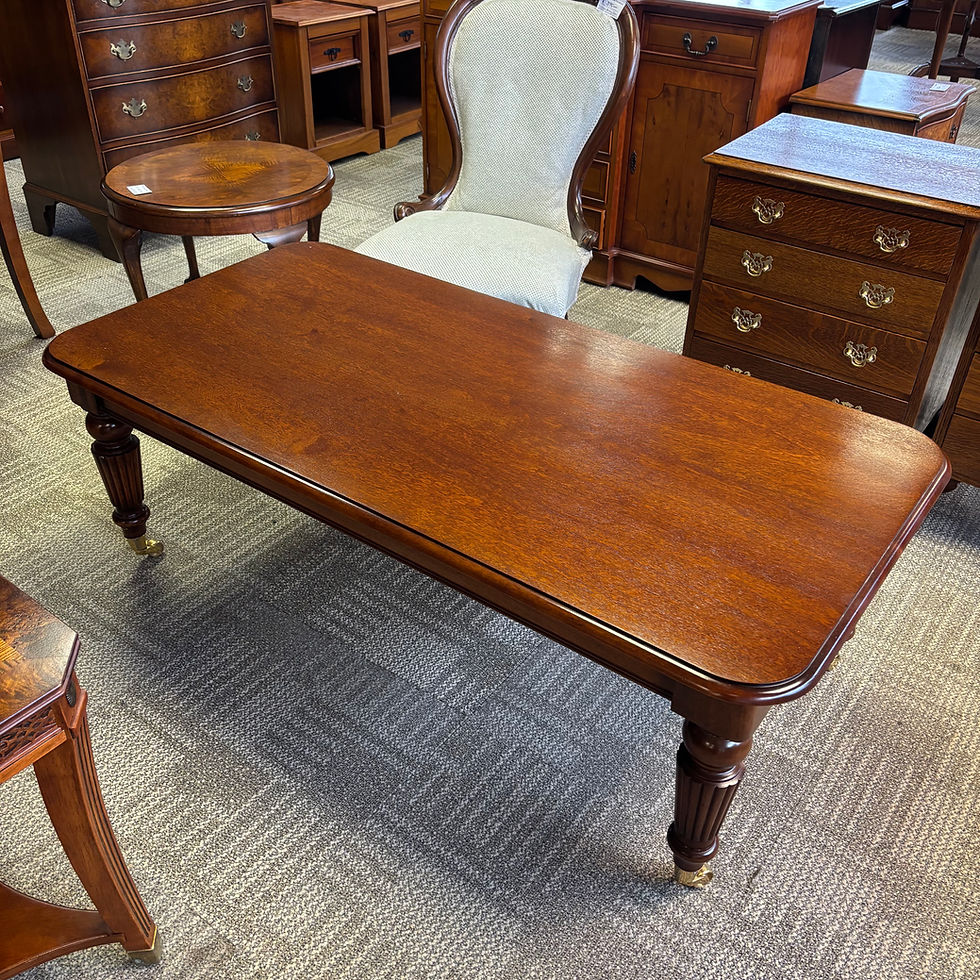 Thumbnail: Beautiful solid mahogany turned legged coffee table