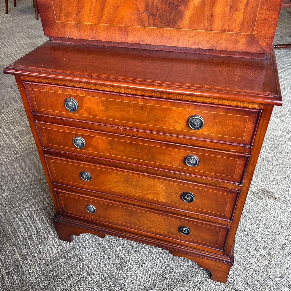 Thumbnail: Georgian style tan leather drop leaf writing bureau