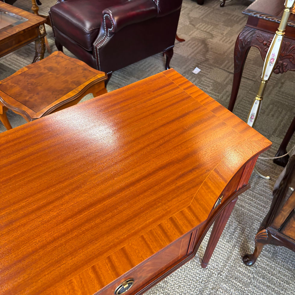Thumbnail: Beautiful mahogany flamed breakfront console table & three drawers