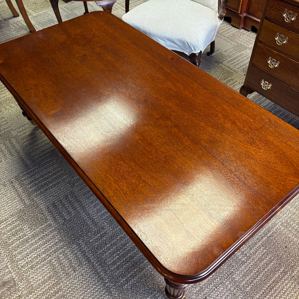 Thumbnail: Beautiful solid mahogany turned legged coffee table