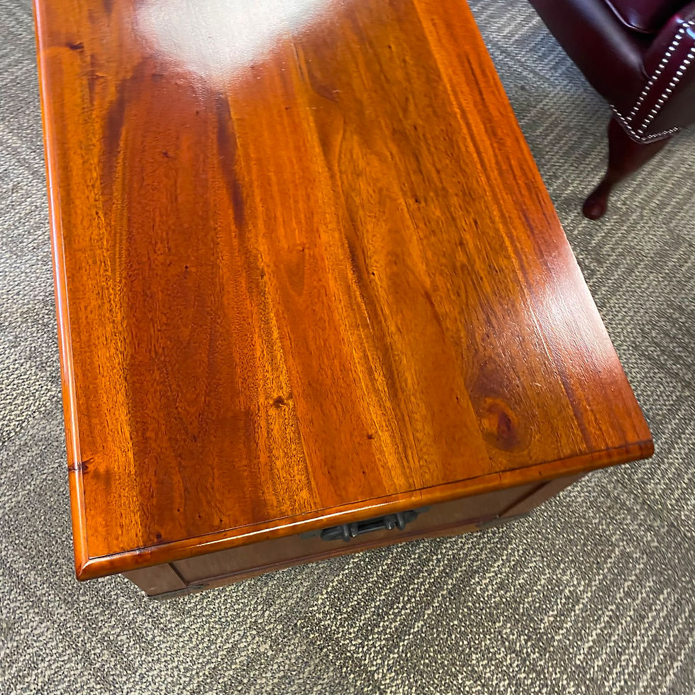 Thumbnail: Vintage mahogany campaign style chest coffee table