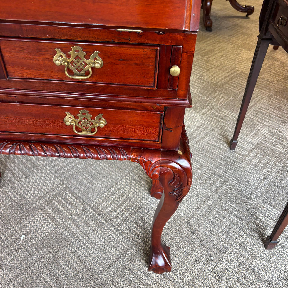 Thumbnail: Mahogany writing bureau with claw ball feet