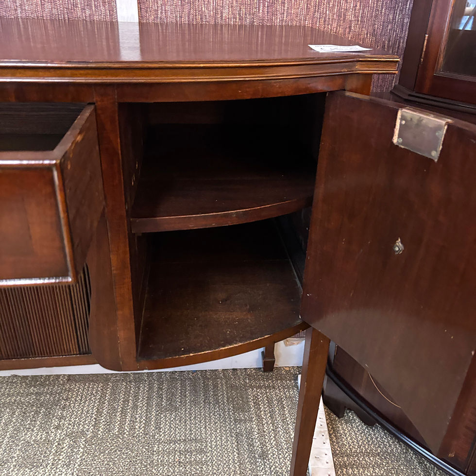 Thumbnail: Fabulous Edwardian breakfront mahogany flamed sideboard