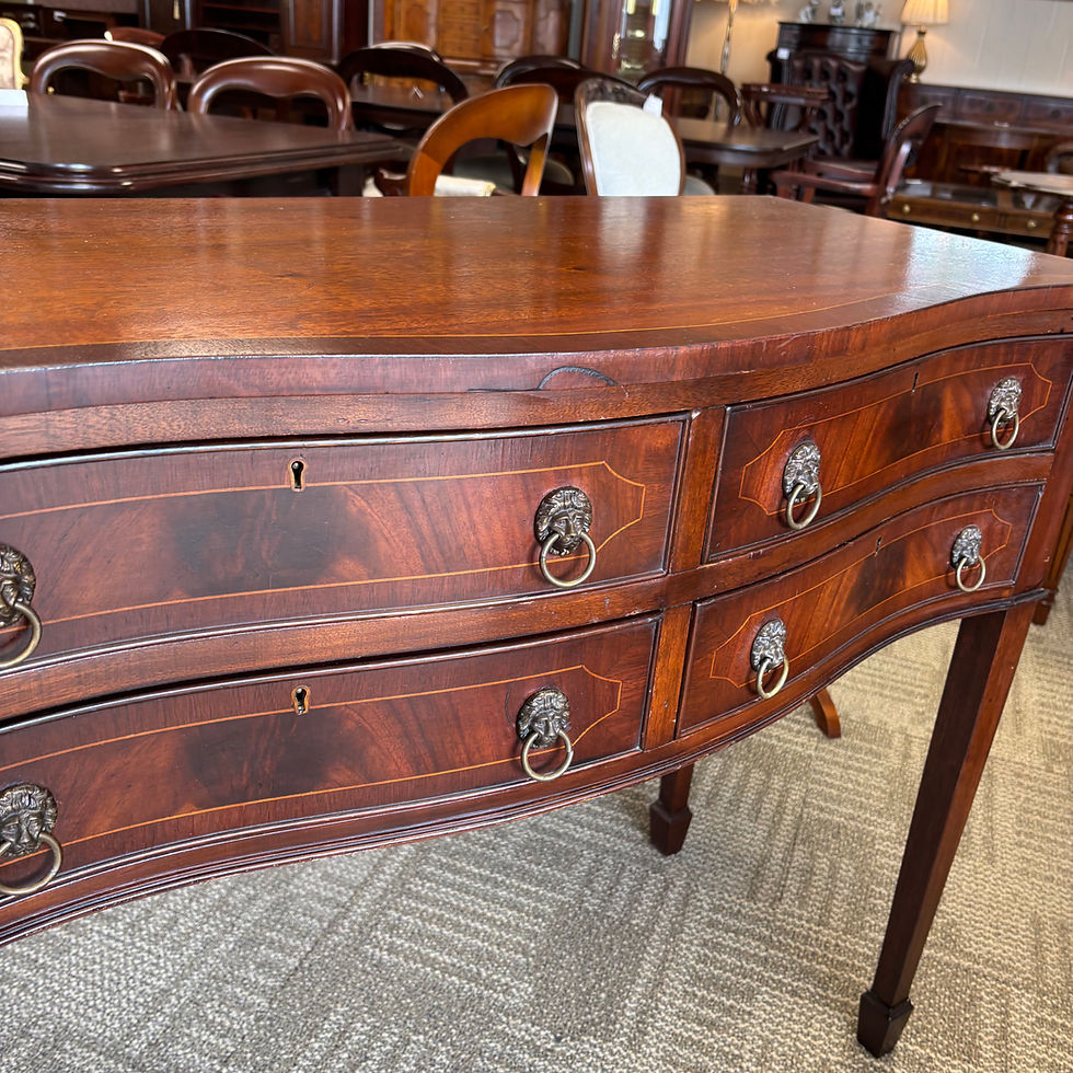Thumbnail: Fabulous mahogany flamed bow fronted console table