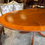 Thumbnail: Fabulous oval mahogany inlaid dining table