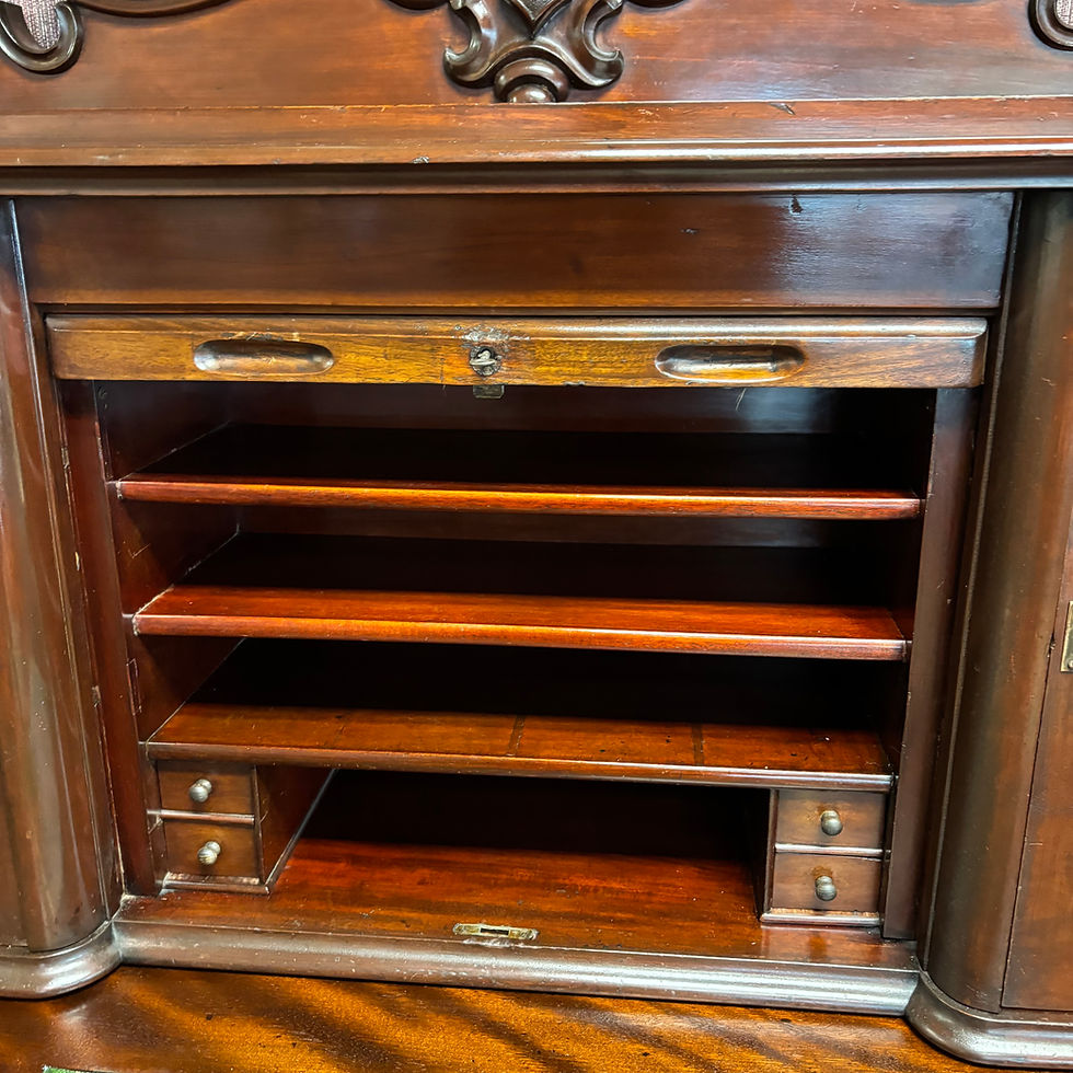 Thumbnail: Large Victorian mahogany writing desk table