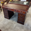 Thumbnail: Fabulous mahogany tan leather pedestal writing desk