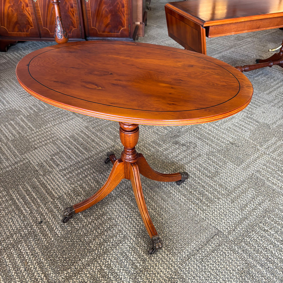 Thumbnail: Fabulous yew oval occasional side table.