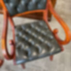 Thumbnail: Button backed green leather occasional desk chair