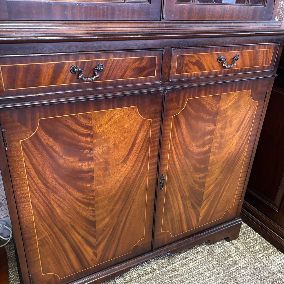 Thumbnail: Inlaid mahogany display cabinet with light