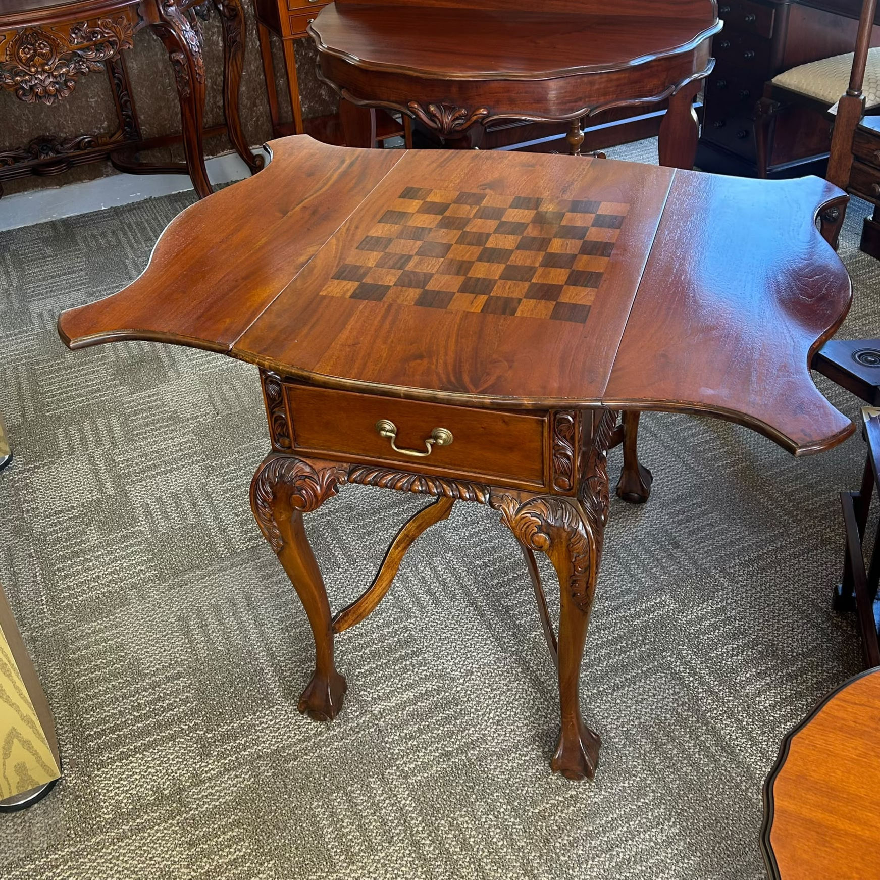 William IV mahogany chest top drop leaf table