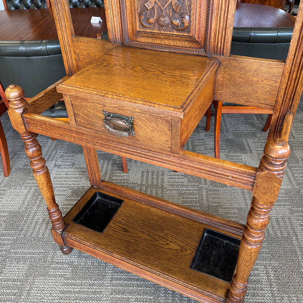 Thumbnail: Fabulous oak coat/hat hall stand