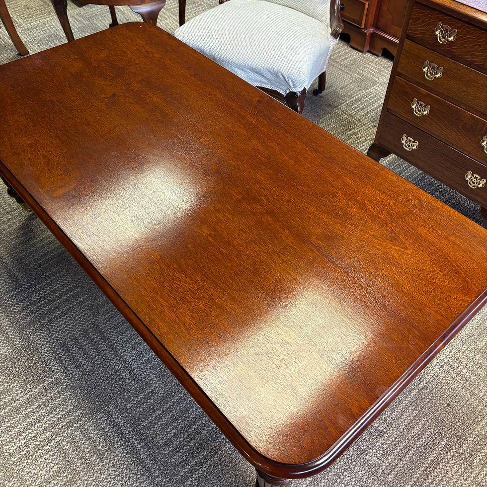Thumbnail: Beautiful solid mahogany turned legged coffee table