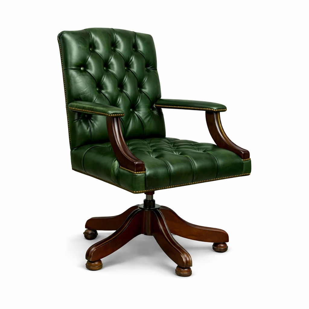 Chesterfield Gainsborough high back swivel office chair - GREEN