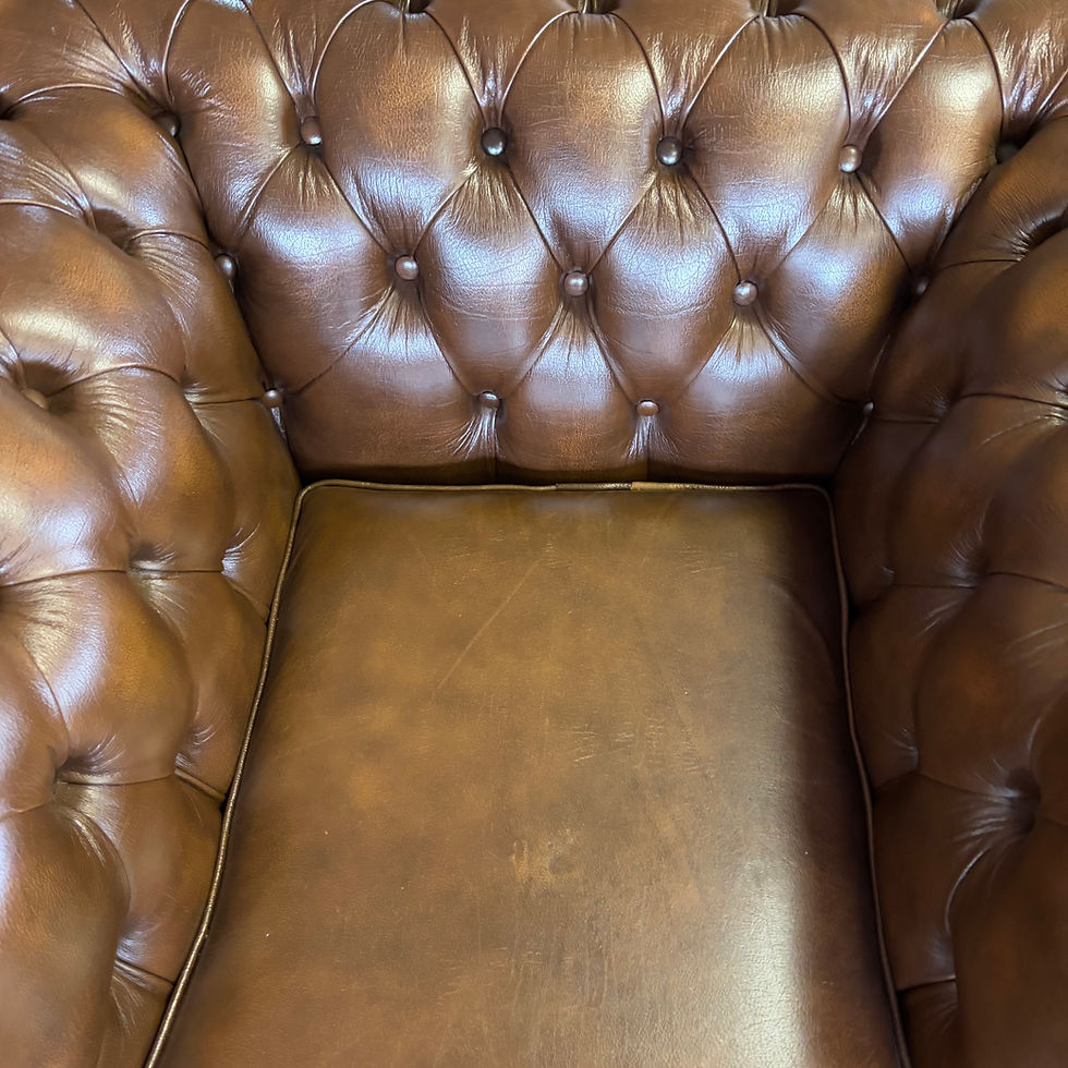 Thumbnail: Clubman roll back Chesterfield leather arm chair - TAN