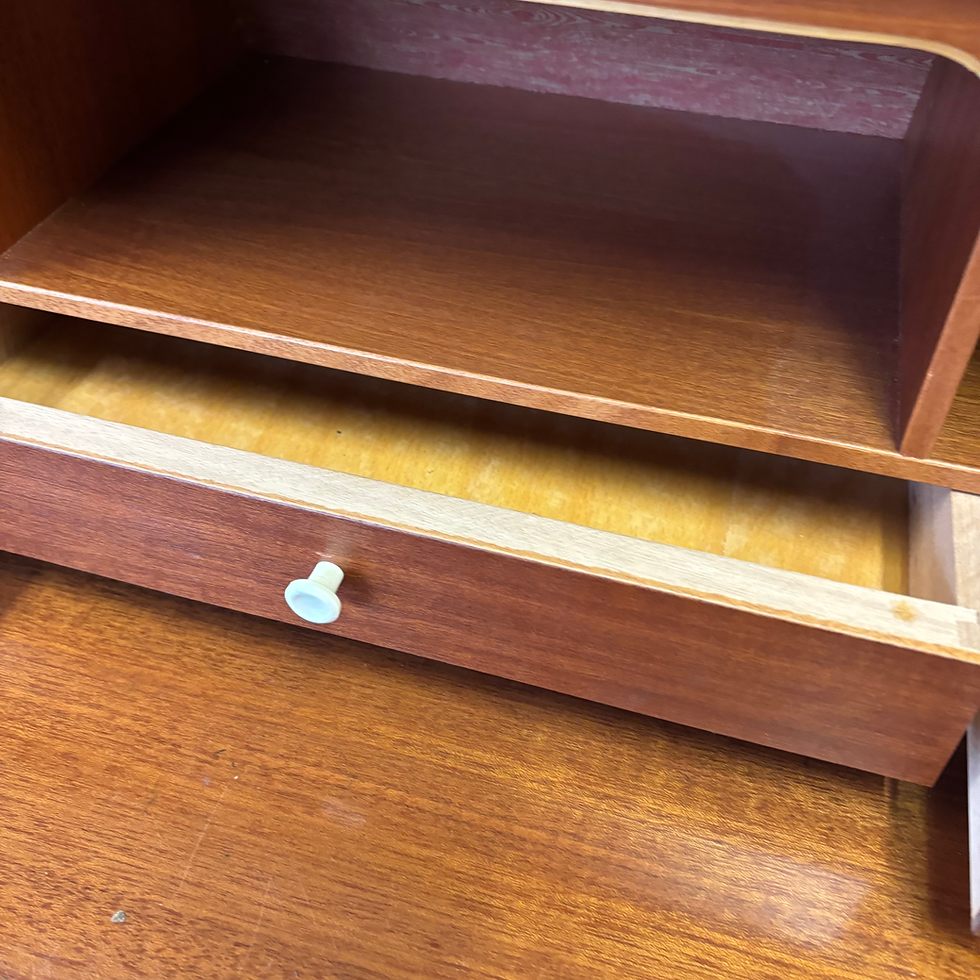 Thumbnail: Mid century 1960s roll top mahogany writing bureau