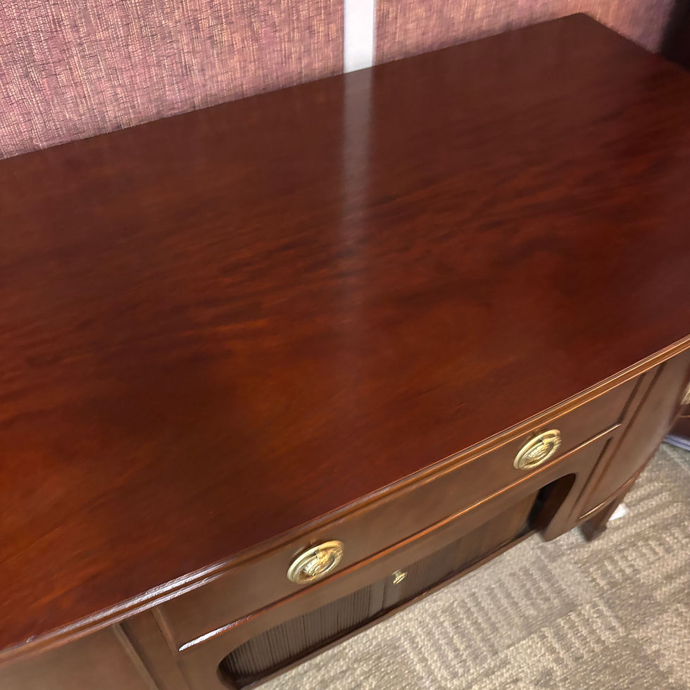 Thumbnail: Fabulous Edwardian breakfront mahogany flamed sideboard