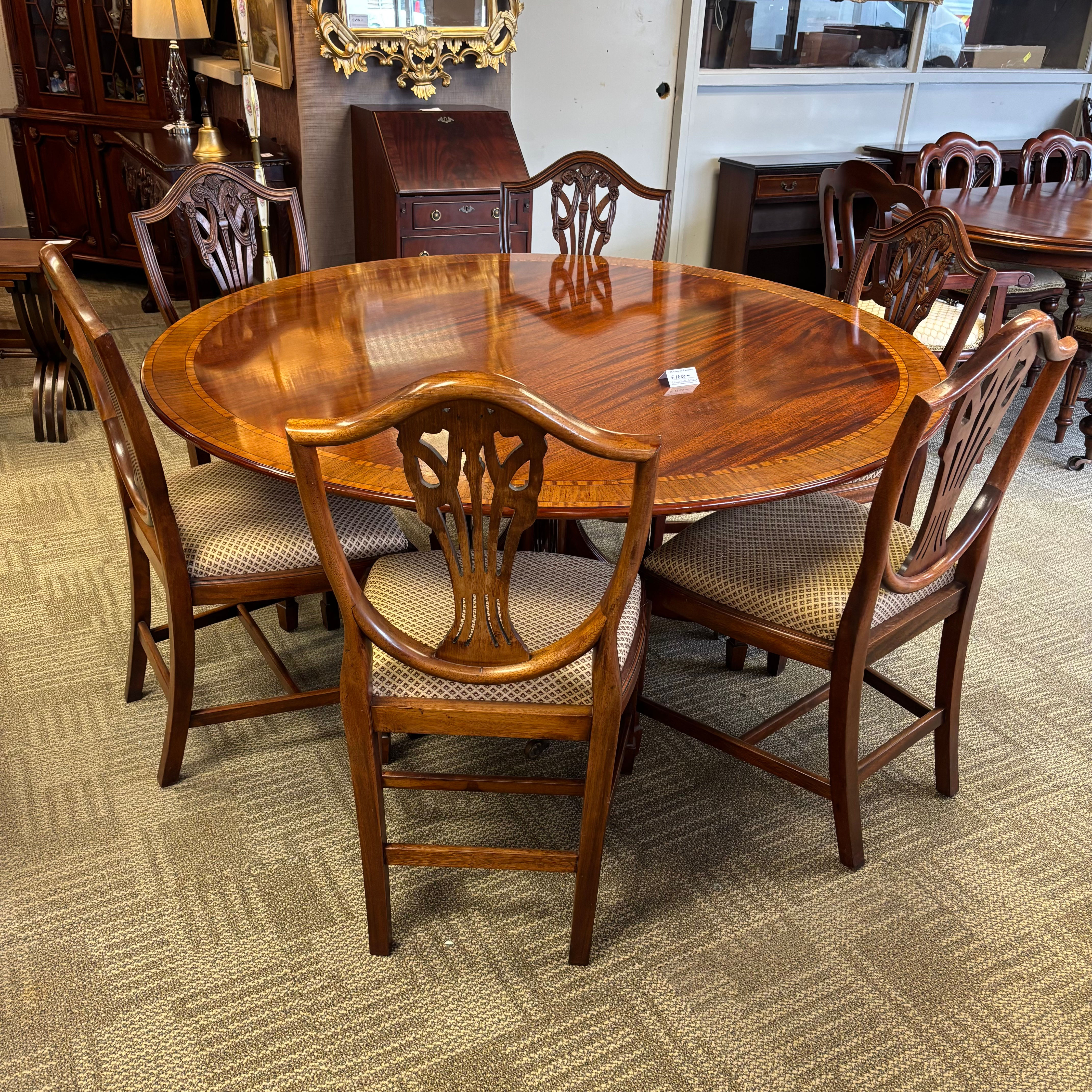 William Tillman, regency round dining table & six high back chairs