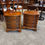 Thumbnail: A pair of yew flamed three drawer side lockers