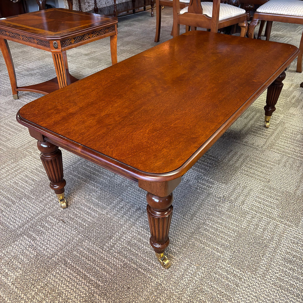 Thumbnail: Beautiful solid mahogany turned legged coffee table