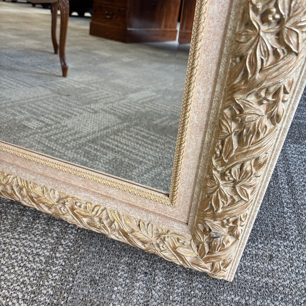 Thumbnail: Beautiful ornate gold bevelled wall mirror