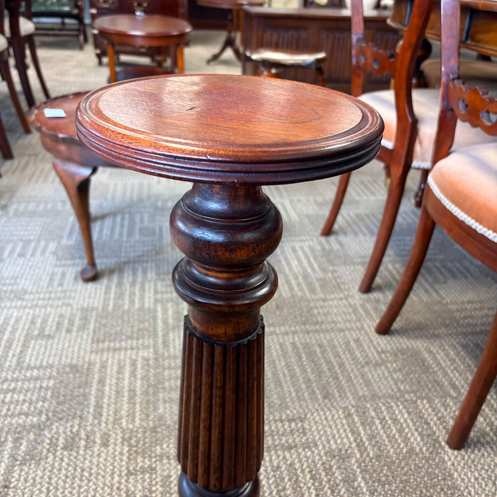 Thumbnail: Mahogany torchère stand with a circular top