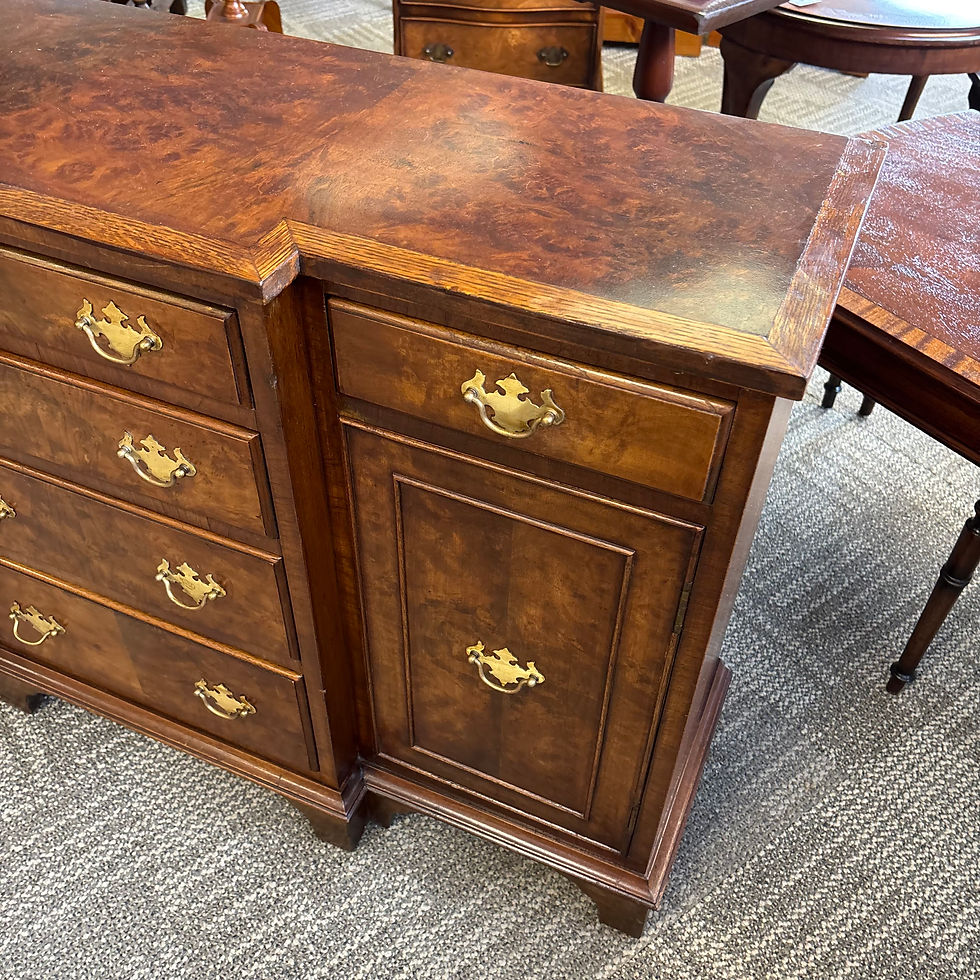 Thumbnail: 19th century style walnut burr breakfront sideboard