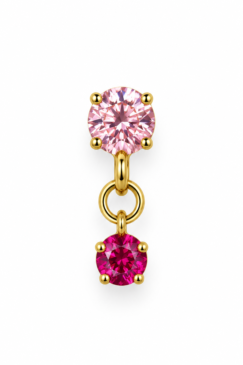 Short Round Crystal Drop Stud