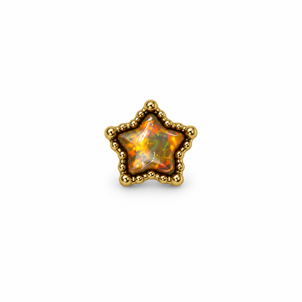Gold-Plated Mini Opal Star Stud