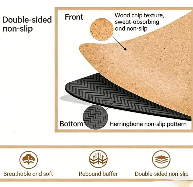 Thumbnail: Eco Cork Yoga Mat – Non-Slip Natural Rubber & Cork Fitness Mat