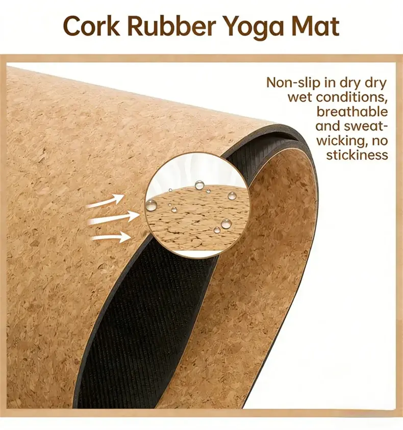 Thumbnail: Eco Cork Yoga Mat – Non-Slip Natural Rubber & Cork Fitness Mat