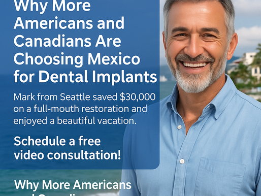 Happy American and Canadian couple smiling after dental implants in Puerto Vallarta, Mexico, showing why international patients choose International Dental Center PV.