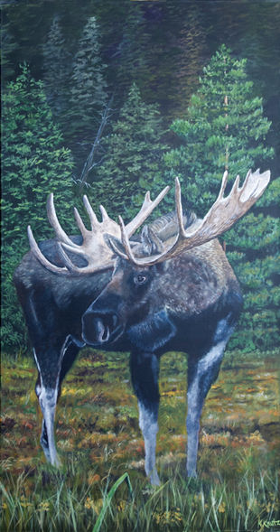 Kathy Kautz Art- The Boys Series- Moose- Painting- Acrylic
