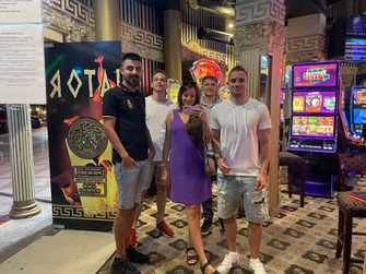 team on a casino night