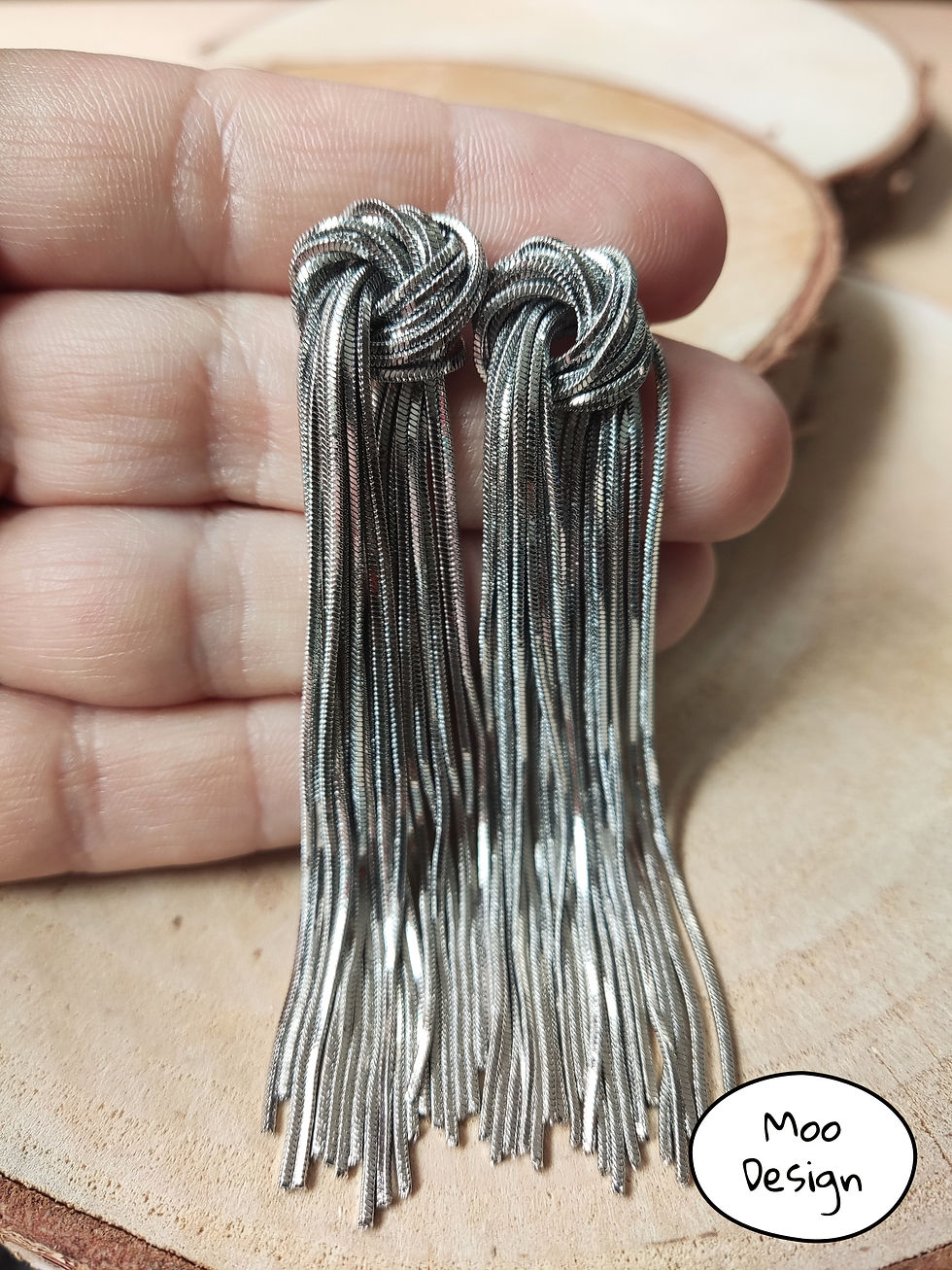 Thumbnail: Oorbellen Tangled goud/zilver