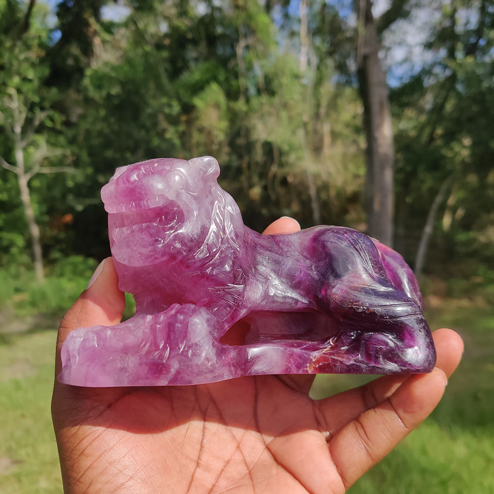 Thumbnail: Pink Fluorite Tiger Carving