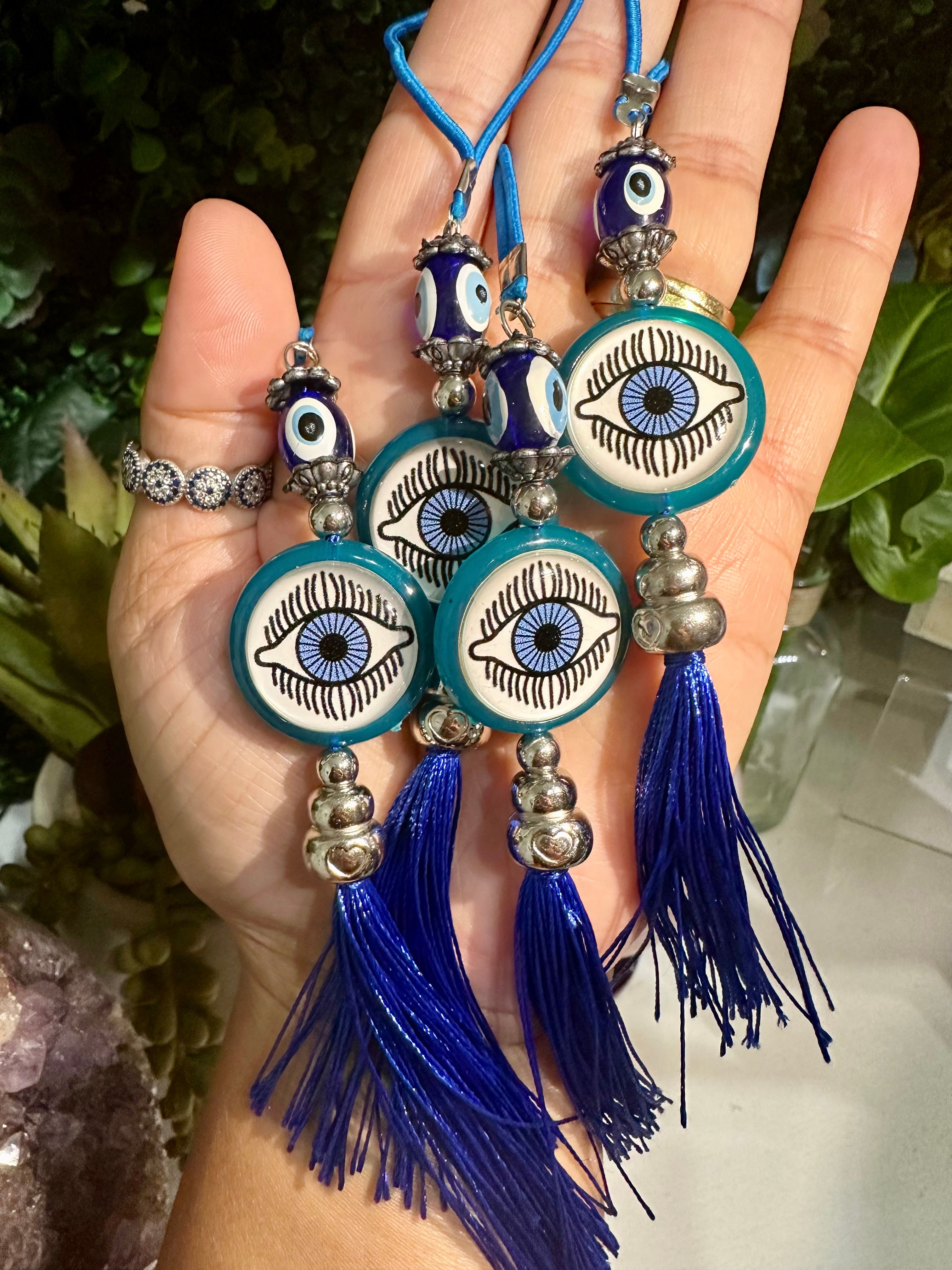 BoHo Evil Eye Car Mirror Charm With Tassel